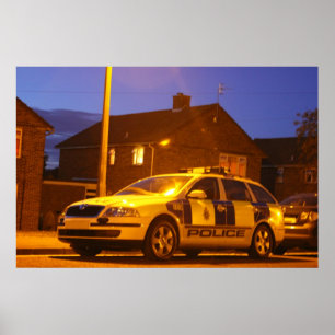 poster da noite do carro de polícia