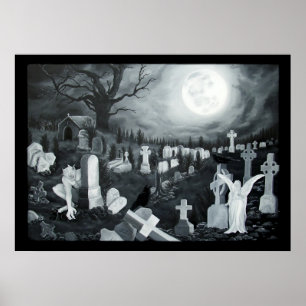 Poster Da noite no cemitério anjo com diabo