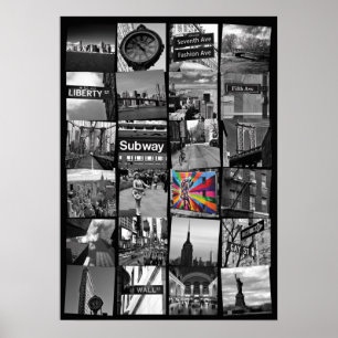 Poster da Nova Iorque - colagem dos photograps