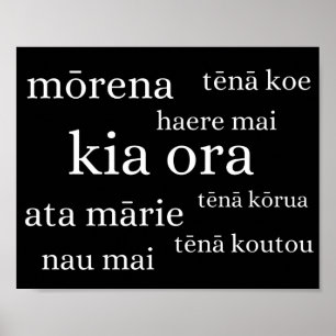 Poster da Nova Zelândia com saudações a Kiwi