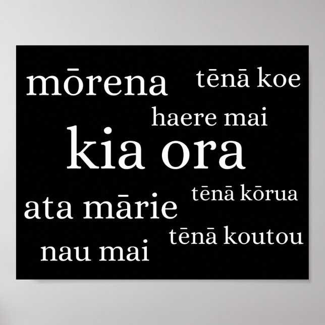 Poster da Nova Zelândia com saudações a Kiwi (Frente)