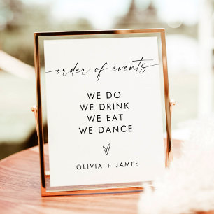 Poster da Ordem Moderna de Casamento Minimalista d