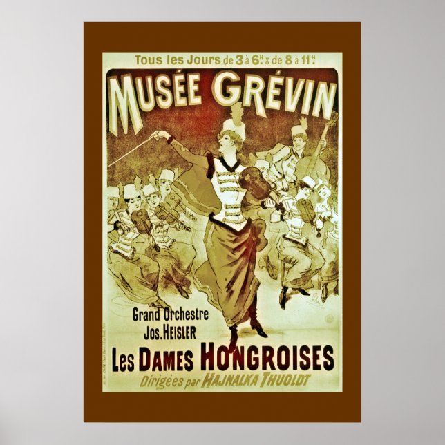 Poster da Orquestra de Vintage Musee Grevin (Frente)