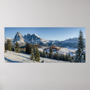Poster da paisagem do inverno de Alpe di Siusi