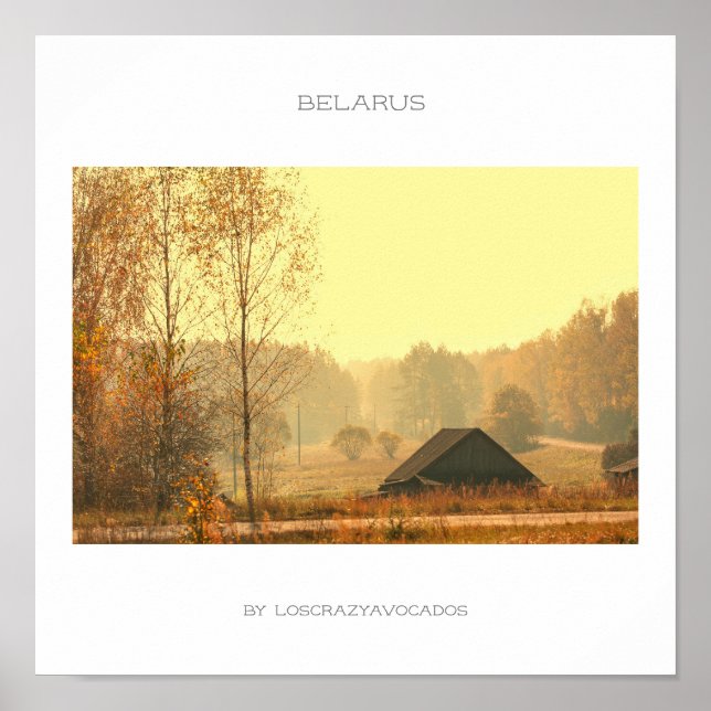 Poster da paisagem rural da Arquitetura da Bielorr (Frente)