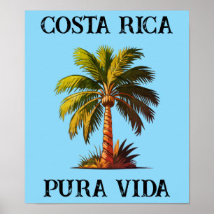 Poster da palmeira Costa Rica pura vida