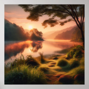 Poster da Parede de Borda do Landscape River