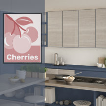 Poster da Parede de Pastel Pink Cherries Kitchen