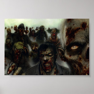 Poster da parede do Dia das Bruxas dos zombis