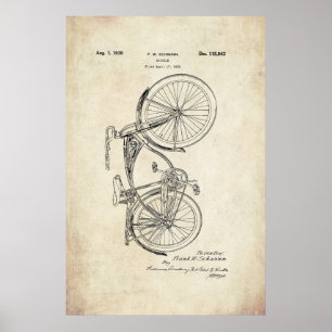 Poster da patente da bicicleta de Schwinn