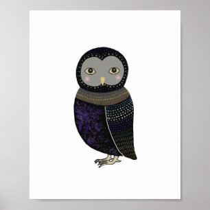 Poster da pena azul de Black Owl por MiKa Art