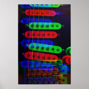 Poster da pilha dos recolhimentos da guitarra