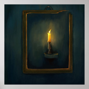 Poster da pintura da luz de vela