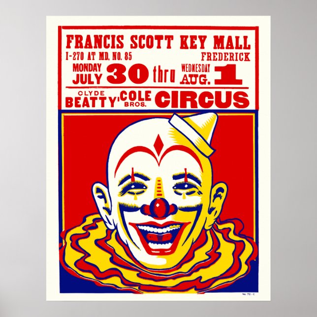 Poster da placa de janela do Circus Vintage (Frente)