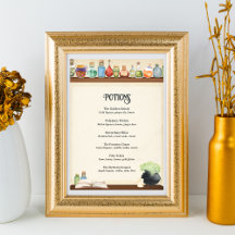 Poster da placa do menu coquetel do assistente