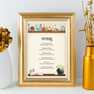 Poster da placa do menu coquetel do assistente