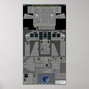 Poster da plataforma de vôo do vaivém espacial