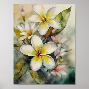 Poster da Plumeria Amarela Havaiana