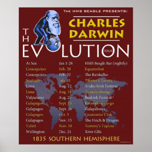 Pôster Da "poster da excursão evolução" de Charles Dar