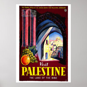 Pôster Da "poster das viagens vintage de Palestina