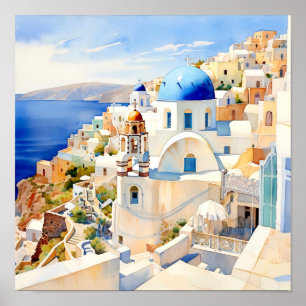 Poster da Praça de Arte da Grécia Santorini