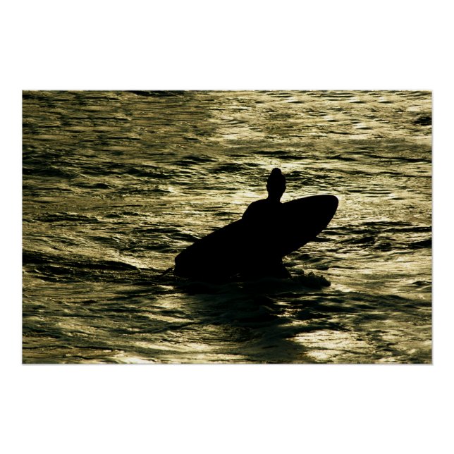 Pôster da Praia da Hora Dourada do Surf em Bali (Frente)
