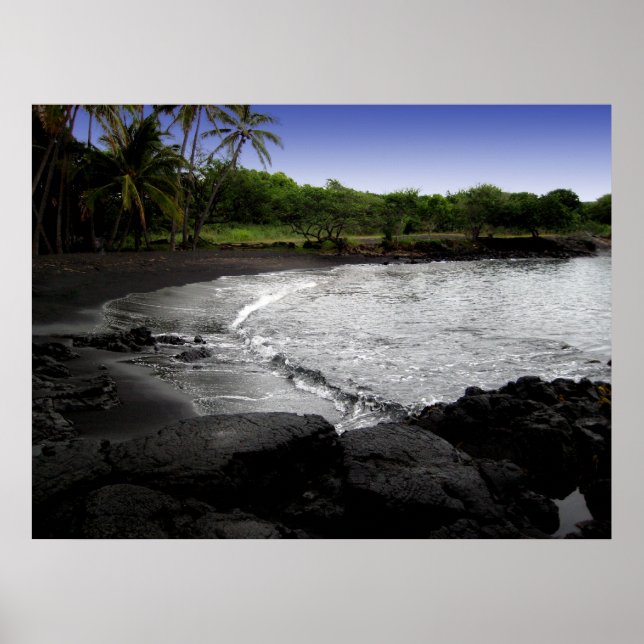 Poster da praia de Punalu'u Black Sand (Frente)