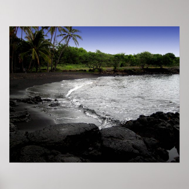 Poster da praia de Punalu'u Black Sand (Frente)