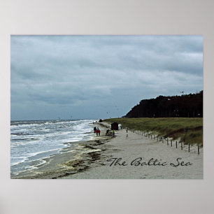 Poster da praia do mar Báltico