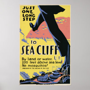 Poster da propaganda de New York do penhasco do