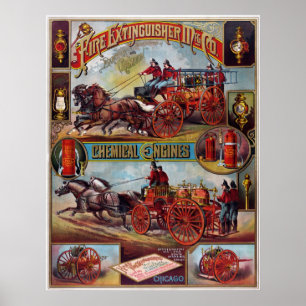 Poster da propaganda do extintor do vintage