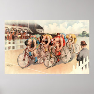 Poster da raça de bicicleta do vintage