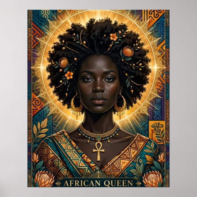 Pôster da Rainha Africana com Aura (Frente)