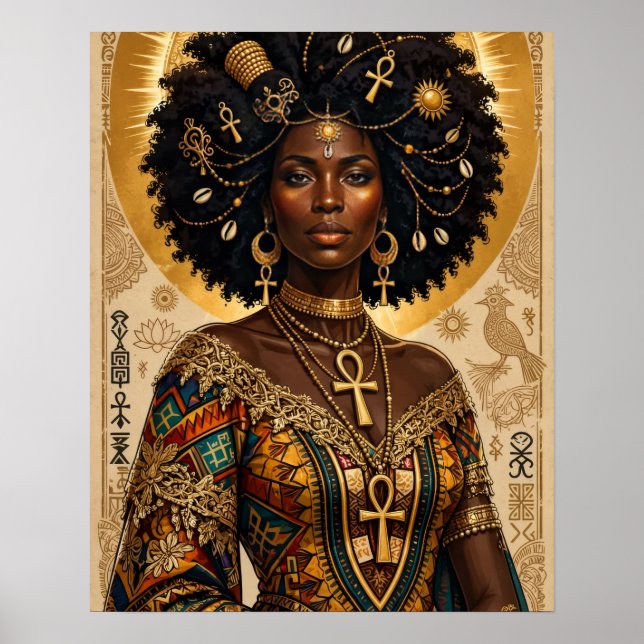 Pôster da Rainha Africana com Halo (Frente)