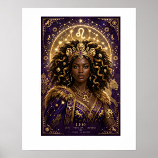 Pôster da Rainha Africana de Leão Zodíaco