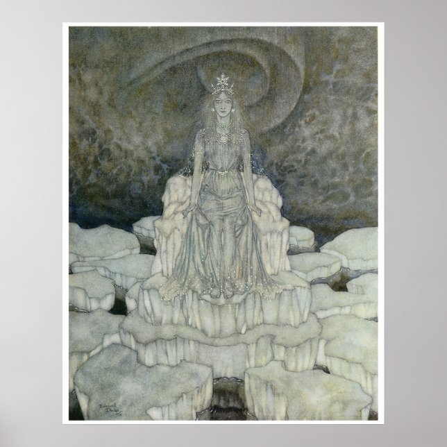 Poster da Rainha da Neve por Edmund Dulac (Frente)