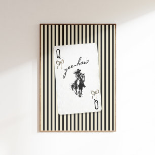 Poster da Rainha do Cowgirl Western Carta de Poker