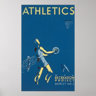 Poster da recreação do atletismo do vintage