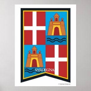 Poster da região de Sardegna Sardinia Italia