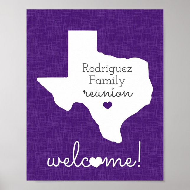 Poster da Reunião Familiar do Estado Roxo do Texas (Frente)