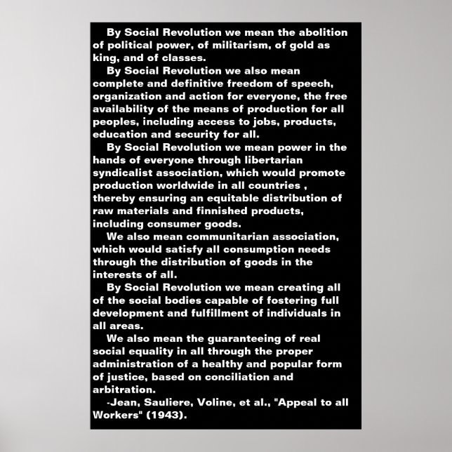 Poster da Revolução Social (Frente)