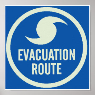 Poster da rota da evacuação do furacão