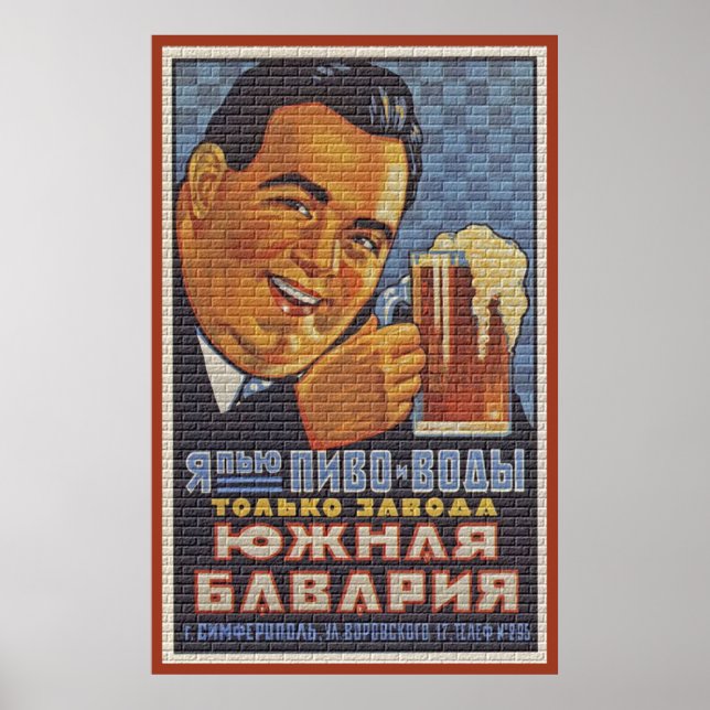 Pôster Da Rússia Com Cerveja (Frente)