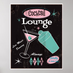 Poster da sala de estar de cocktail
