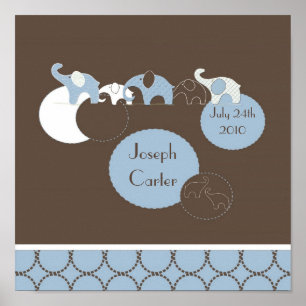 Poster da sala personalizada de elefante azul
