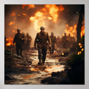 Poster da Segunda Guerra Mundial histórica: Batalh