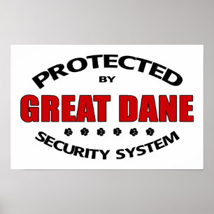Poster da segurança de great dane