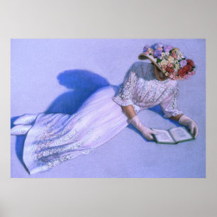 Poster da senhora Leitura Elegante Decoração Art