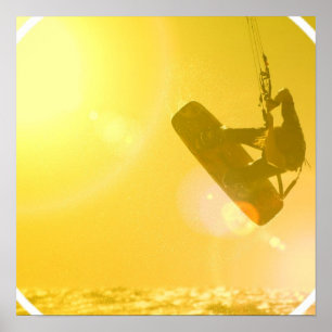 Poster da silhueta de Kitesurfing
