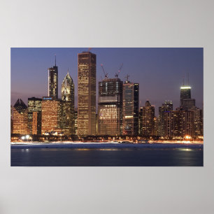 Poster da skyline de Chicago Obama